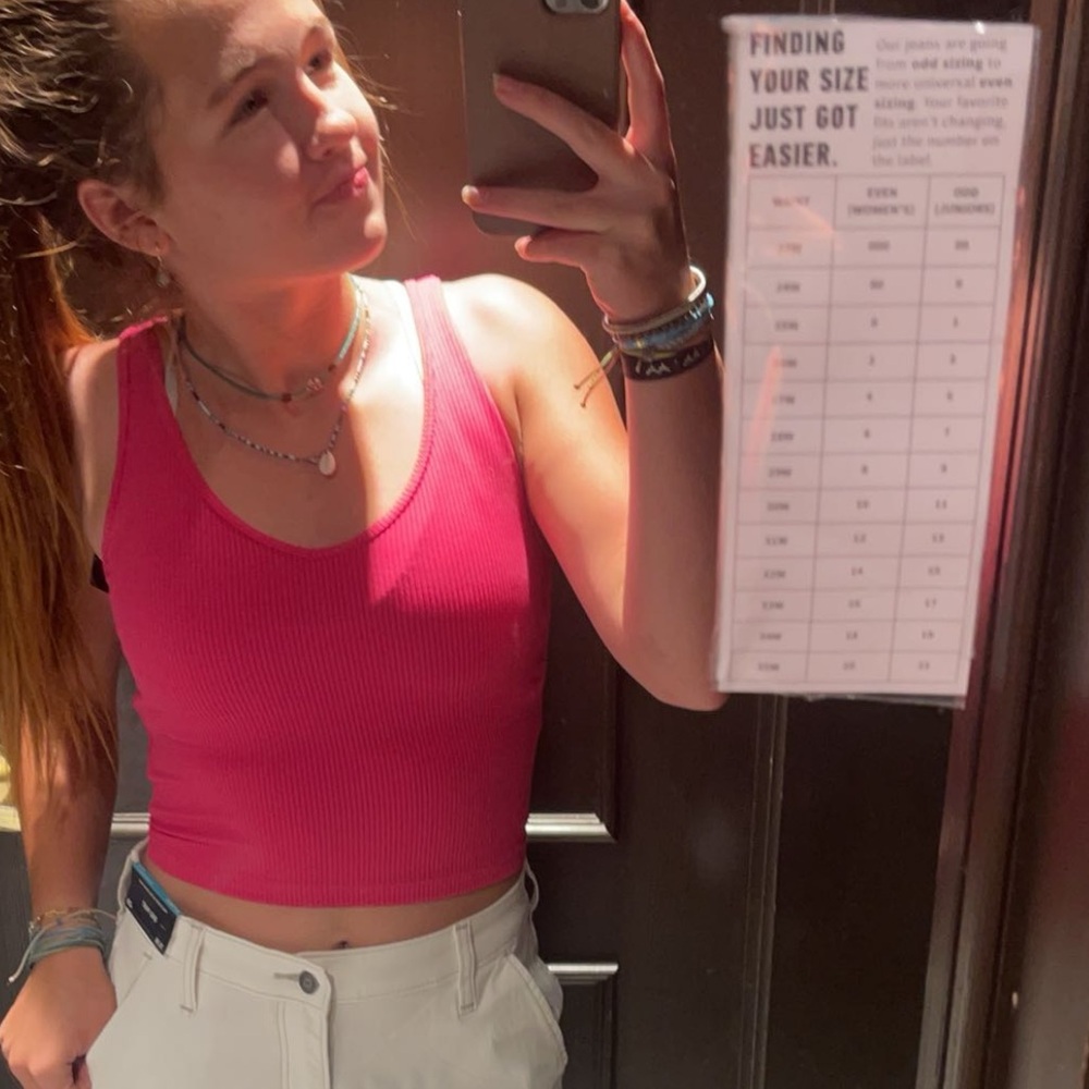 HOLLISTER must-have collection, size M, dark hot pink crop tank top